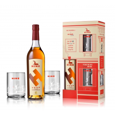 Cognac HINE VSOP + 2 verres avec coffret